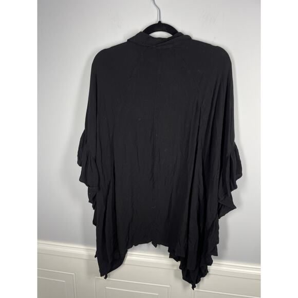 Free People, Sz XS/S, Black Gauze Oversized Blouse, Relaxed, Flowy, Lightweight - Picture 5 of 6
